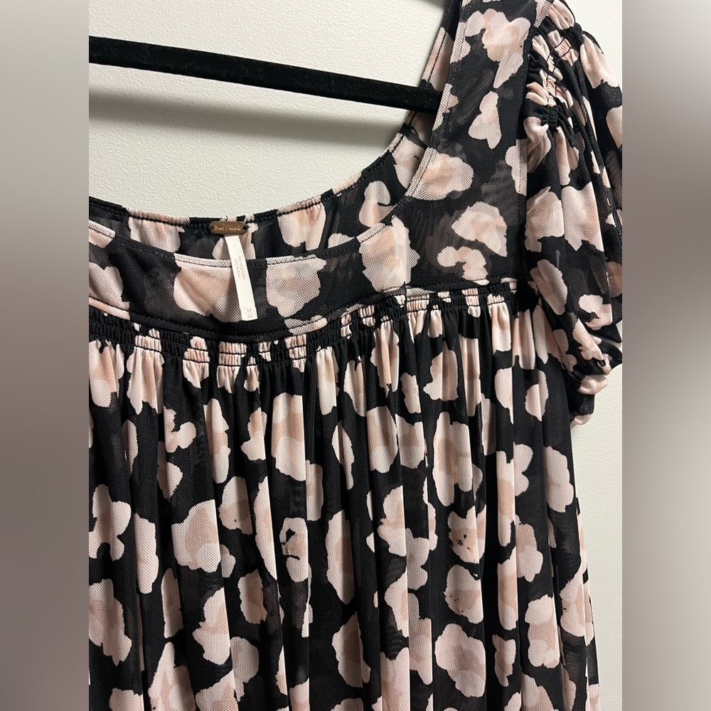 Free People Black and Pink Blouse